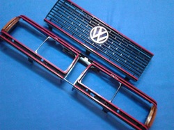 NEW Sport Grille KIT Complete With Center Emblem & Headlight Bezels to fit US-Spec Mk1 Jetta 1980-1984. Imported